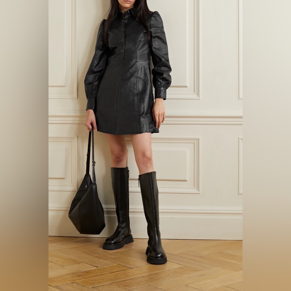 Deadwood Dolores Leather Mini Shirt Dress